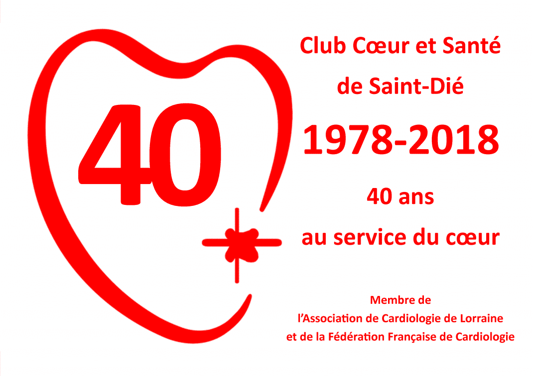 Le logo des 40 ans avec le chiffre 40 au milieu du cœur stylisé de la Fédération de Cardiologie (oeuvre de Juan Miro)