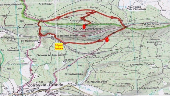 Plan de situation du circuit de marche