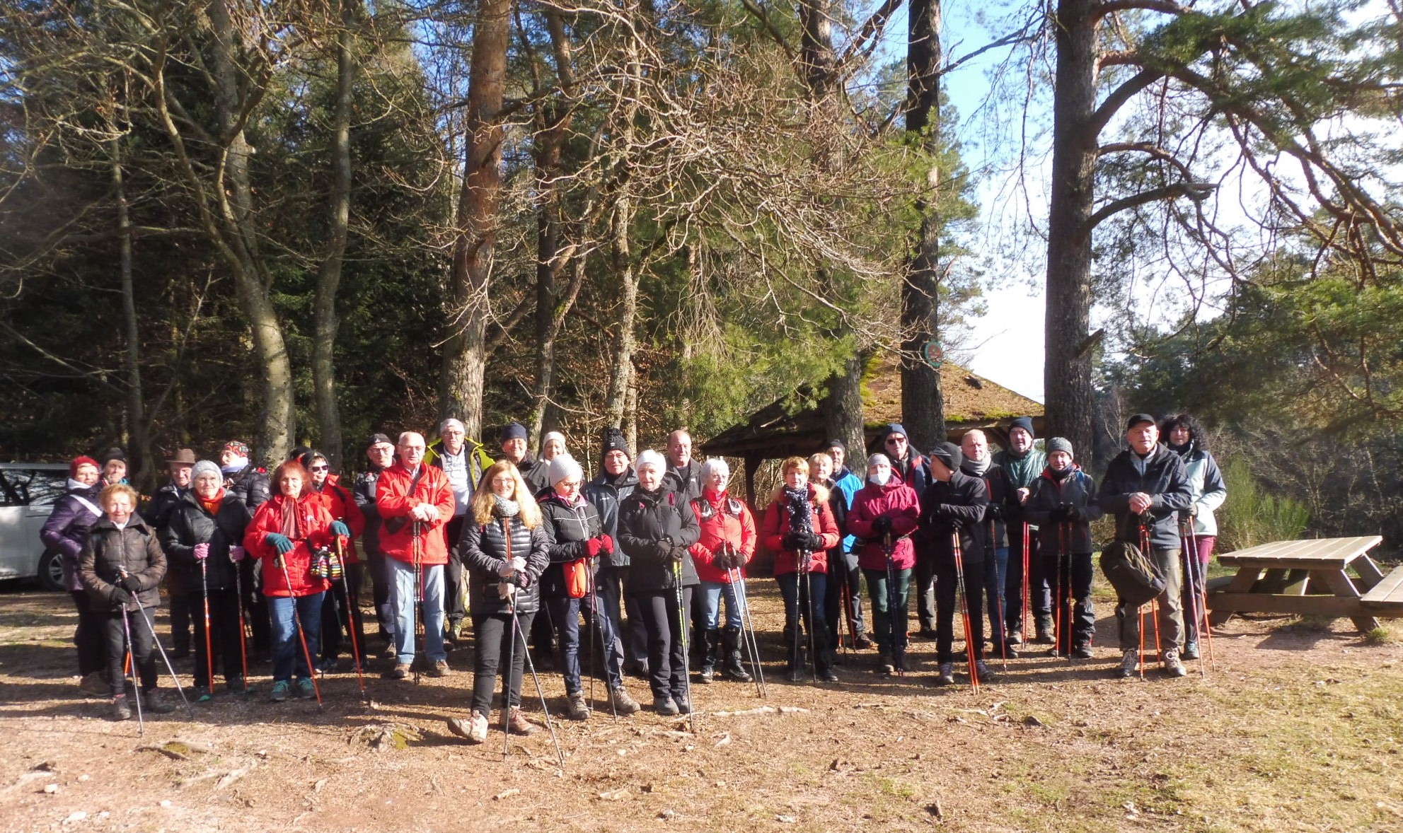 Photo de groupe au col d'Anozel le lundi 3 février